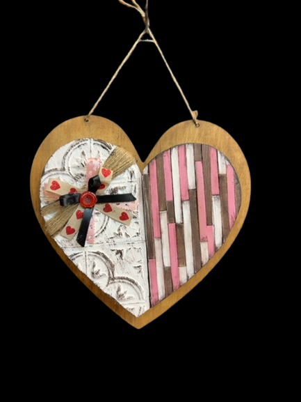 Half and half hanging heart