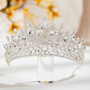 Crystal Crowns and Tiaras for Women, Queen Crown Silver