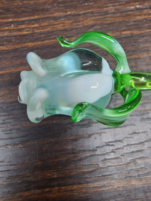 Glass Rose - White - Single Rose - Handmade - Short Stem