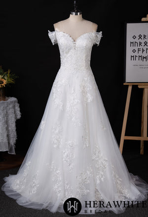Modern Off-shoulder A-line Wedding Dress
