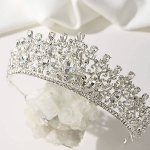 SWEETV costume crystal crowns: Silver