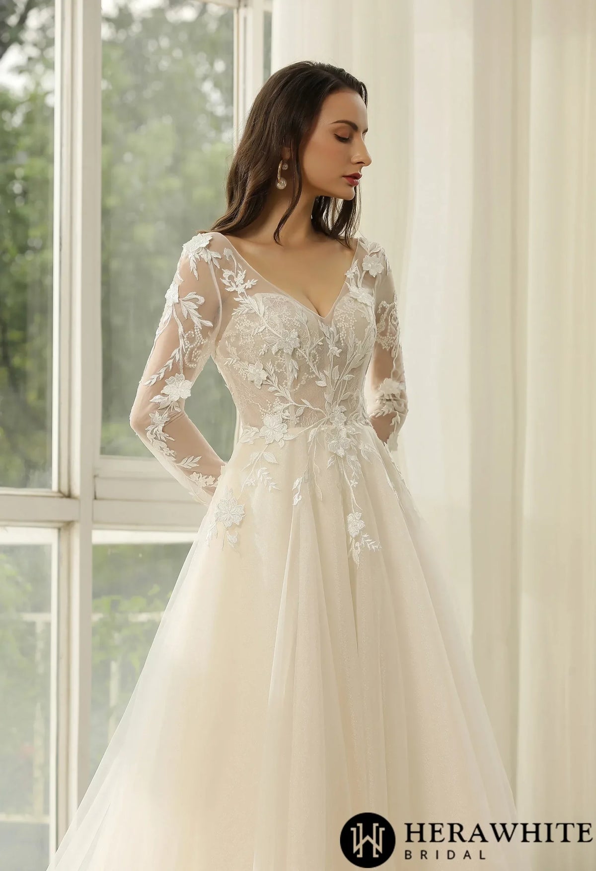 Princess Wedding Dress with Long sleeves