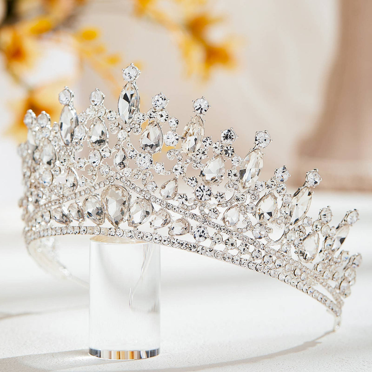 Crystal Crowns and Tiaras for Women, Queen Crown Silver