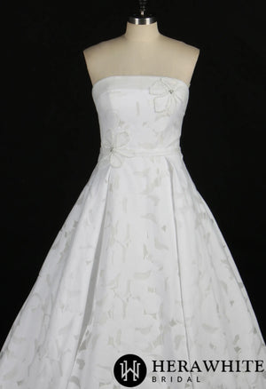 Strapless Bridal Gown With Beading Flower