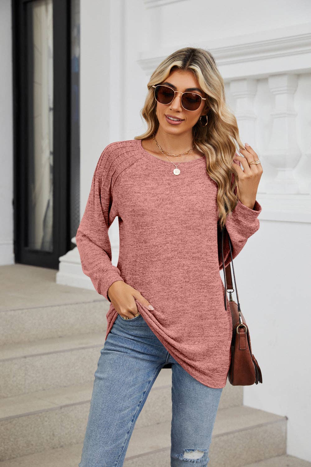 Solid Loose Long-sleeve