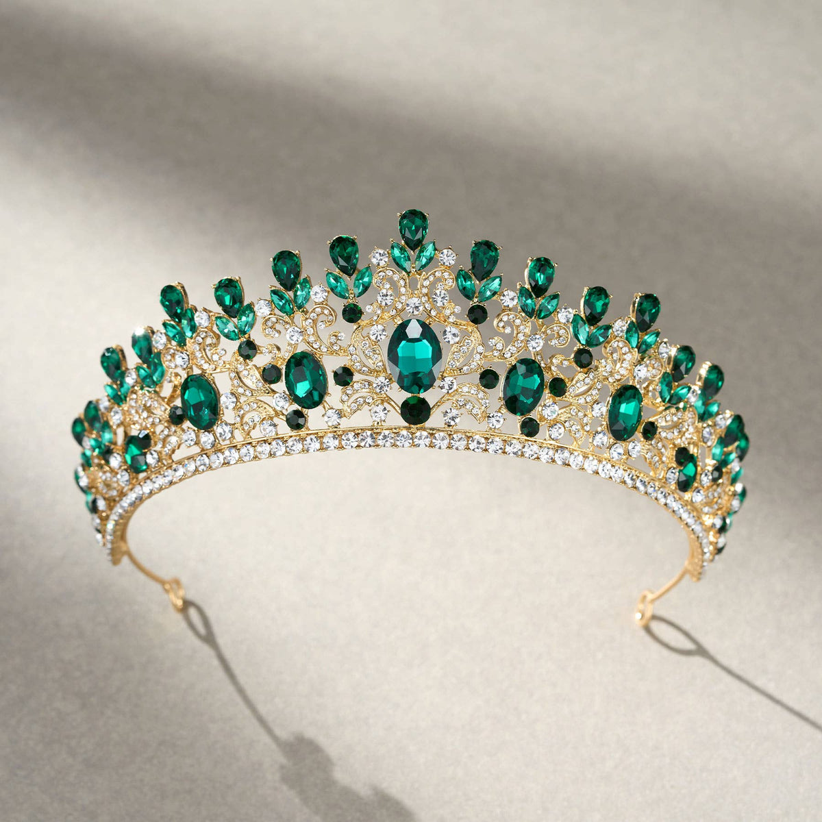 SWEETV costume crystal crowns: Green