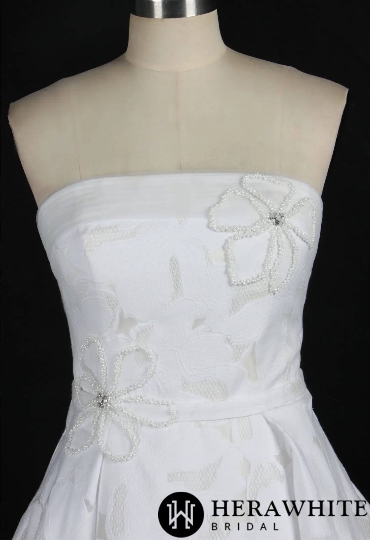 Strapless Bridal Gown With Beading Flower