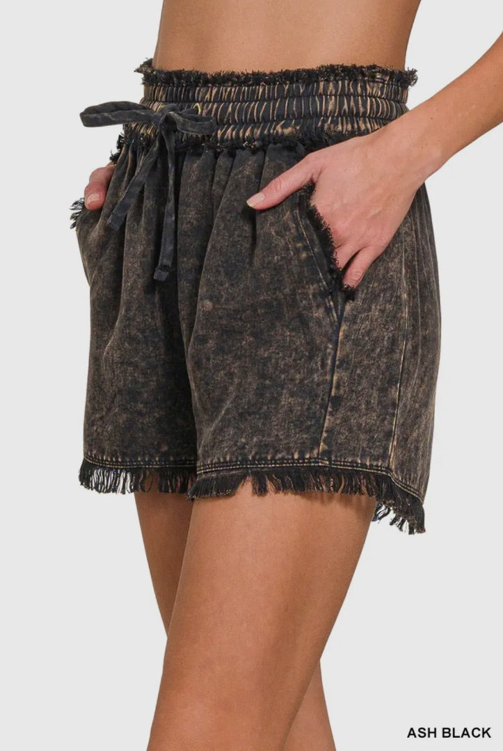 Ash black Zenana Shorts