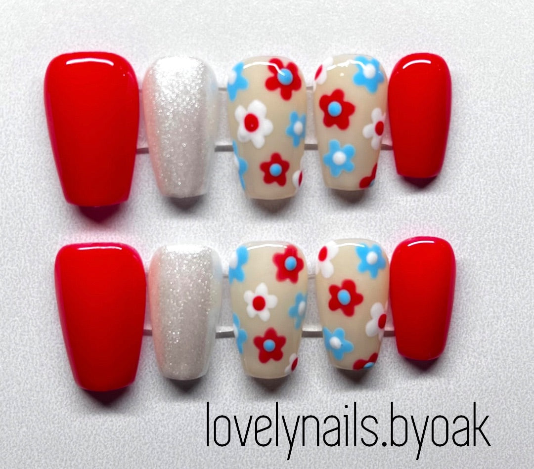 Red White & Blue Flower