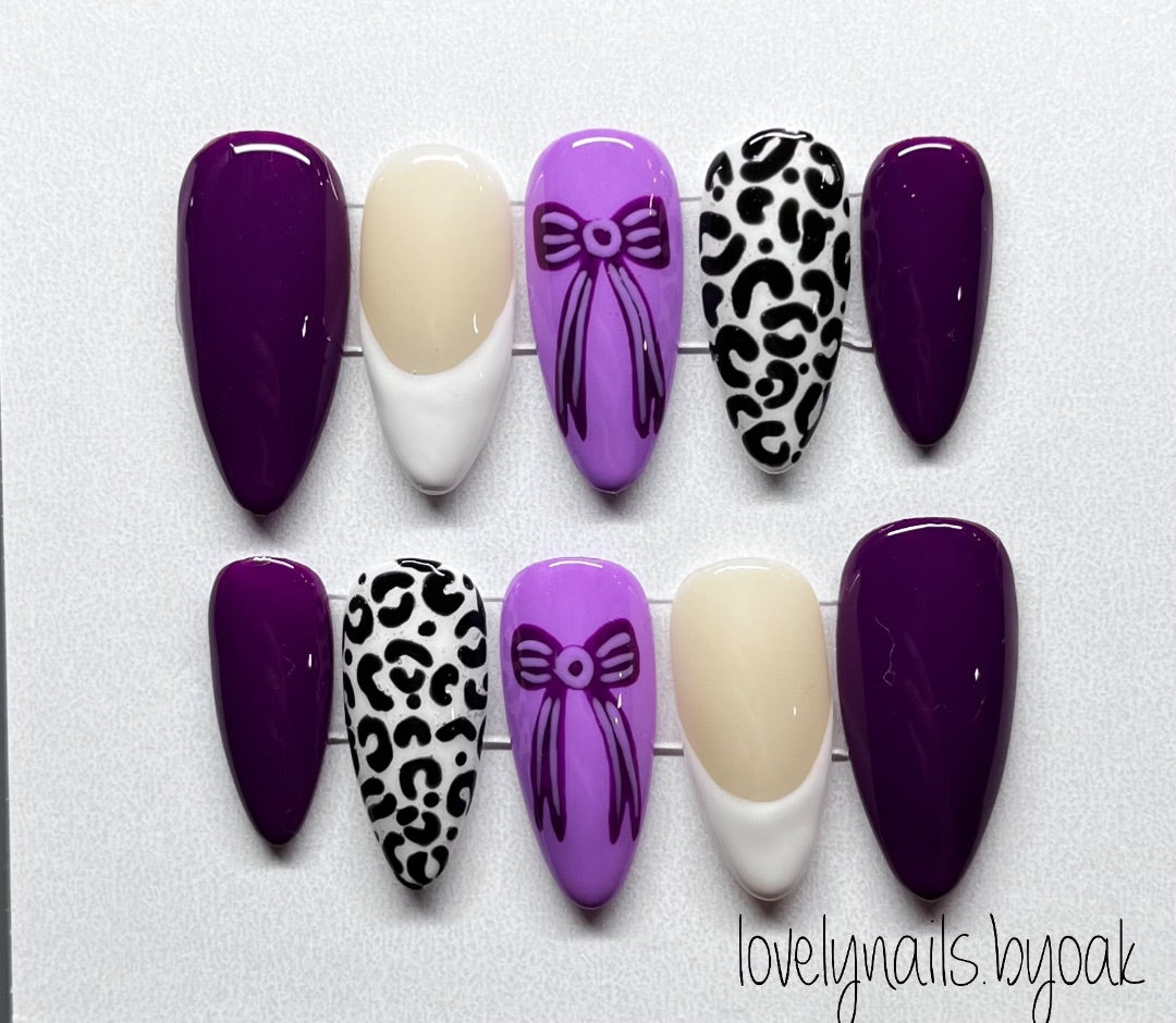 Purple Cheetah & Bows