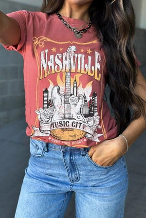 Red  Nashville tee