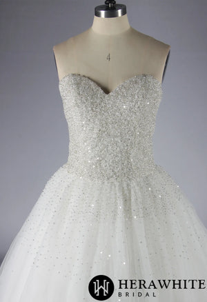Sparkling Sweetheart Crystal Beaded Tulle Ball Gown