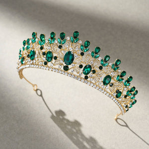 SWEETV costume crystal crowns: Green