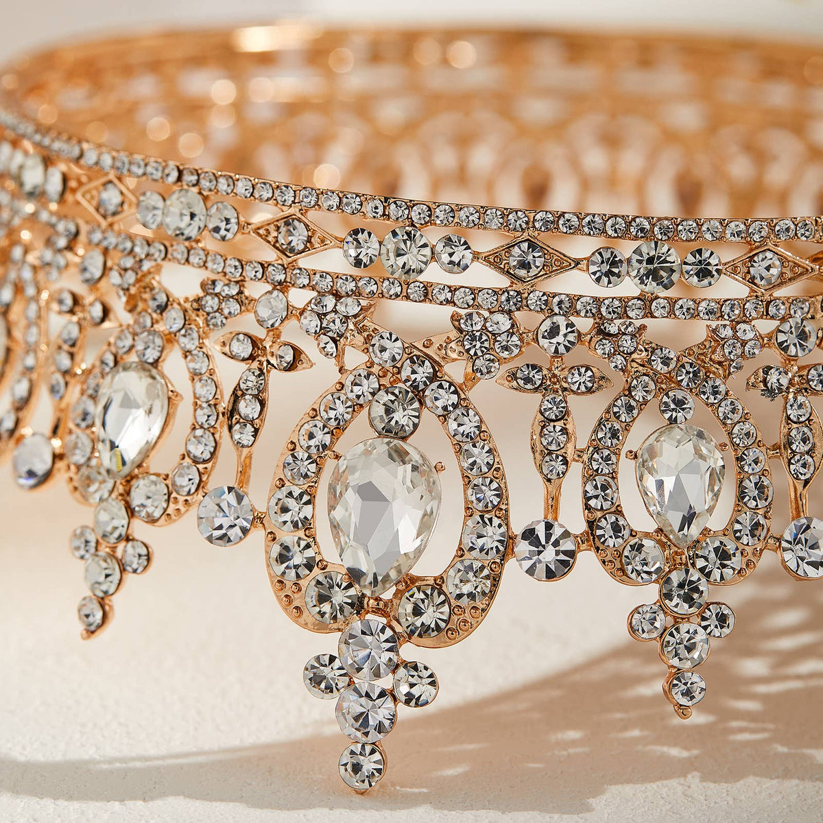 Baroque Queen Crown for Women Wedding Tiara for Bride Gold