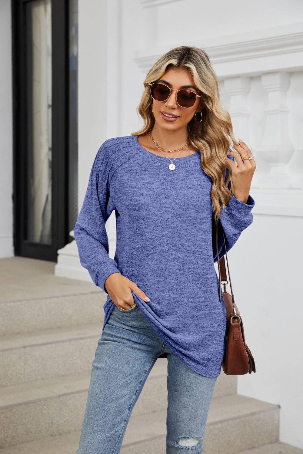 Solid Loose Long-sleeve