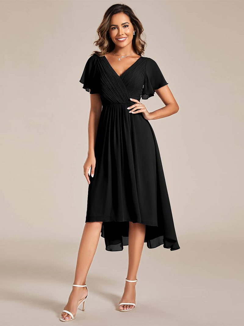 Pleated Ruffles Chiffon Wedding Guest Dresses