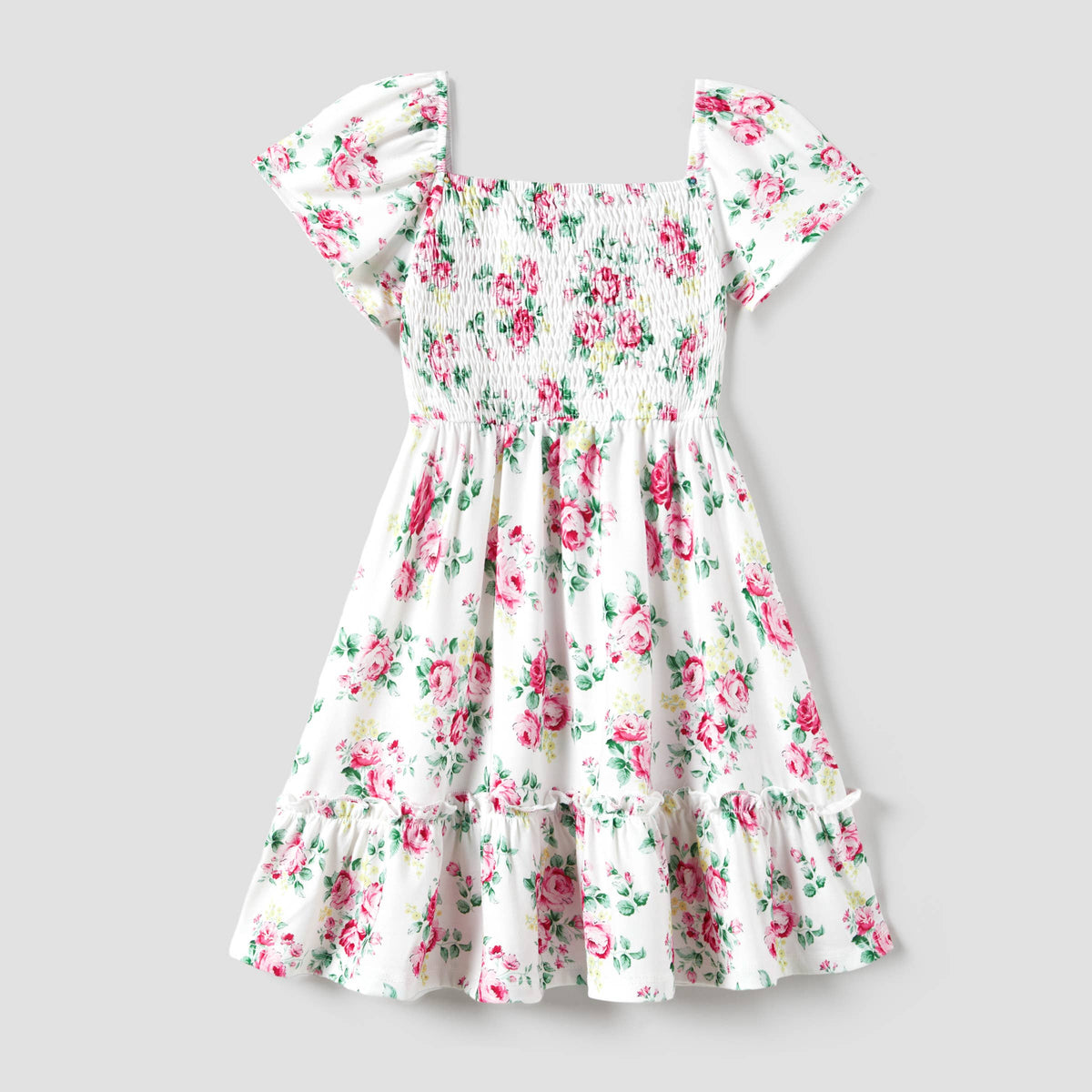 Floral Shirred Dress